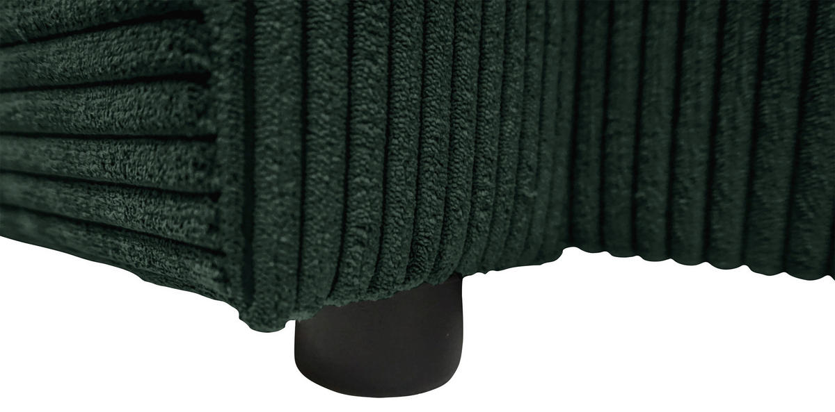 WOHNLANDSCHAFT TERMOLI in Cord Dunkelgrün  - Dunkelgrün/Schwarz, Design, Kunststoff/Textil (155/296/155cm) - MID.YOU