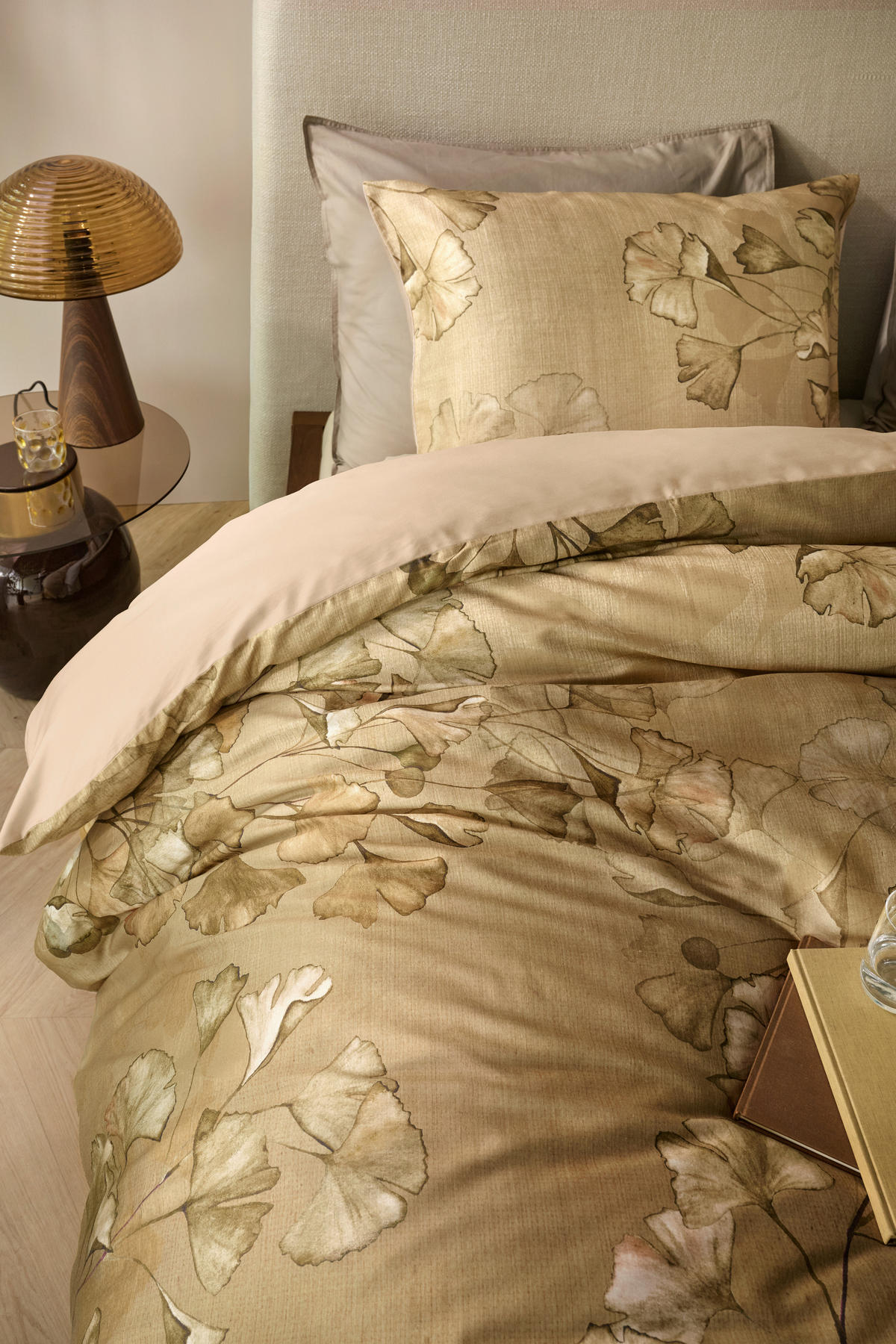 WENDEBETTWÄSCHE Palune Satin 140/200 cm  - Goldfarben, KONVENTIONELL, Textil (140/200cm) - Novel