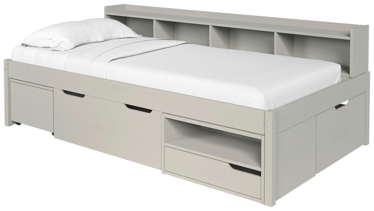 STAURAUMBETT 90/200 cm  in Taupe  - Taupe/Naturfarben, MODERN, Holz/Holzwerkstoff (90/200cm) - MID.YOU