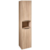 HOCHSCHRANK 35/165/33 cm  - Eichefarben/Schwarz, MODERN, Holzwerkstoff/Metall (35/165/33cm) - Welnova