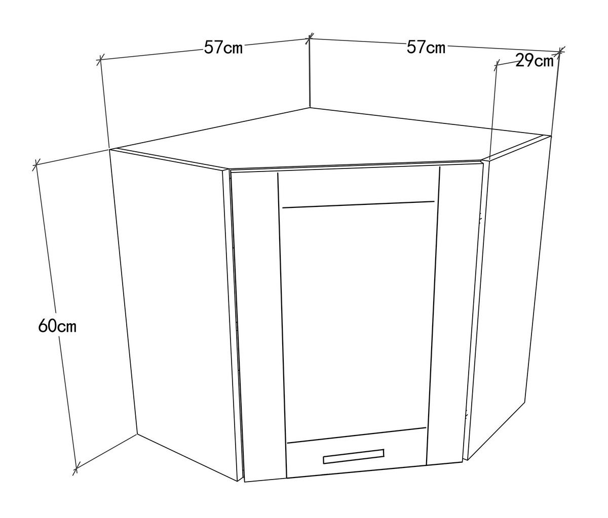 ECKOBERSCHRANK 57/60/57 cm  - Weiss/Anthrazit, Trend, Holzwerkstoff/Kunststoff (57/60/57cm) - MID.YOU