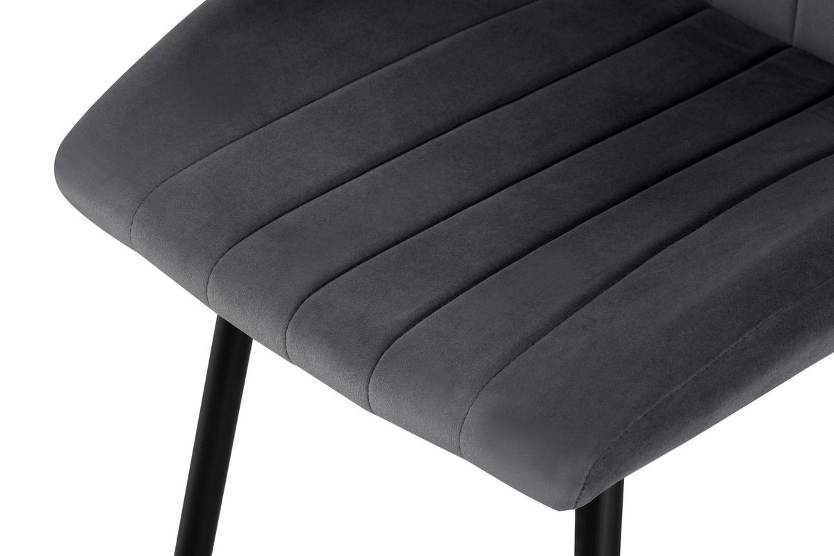 STUHL-SET 2 Stück  in Webstoff  - Anthrazit/Schwarz, MODERN, Textil/Metall (52/75/58cm) - MID.YOU