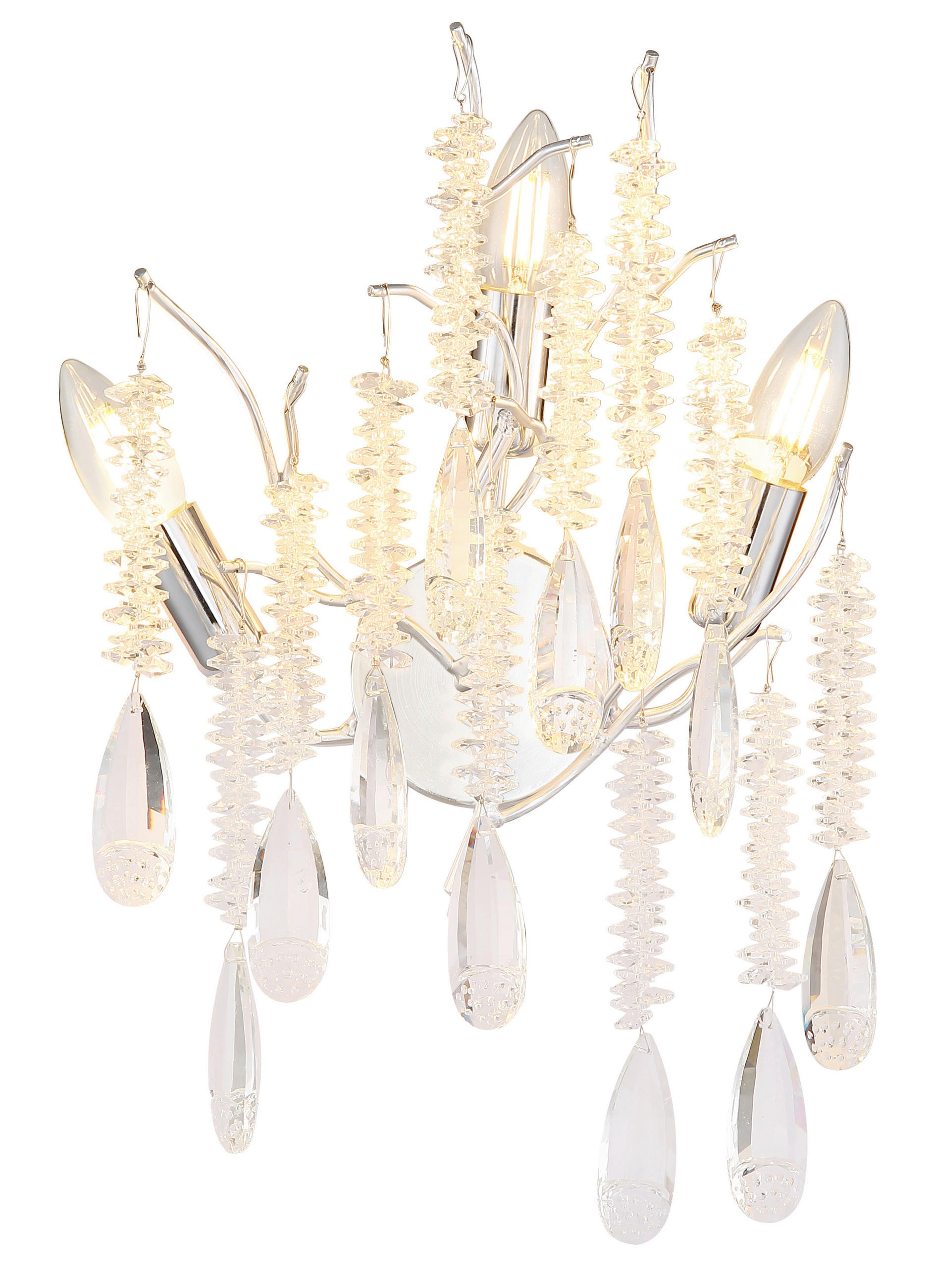 WANDLEUCHTE 35/47 cm   - Klar/Silberfarben, KONVENTIONELL, Glas/Metall (35/47cm) - Globo