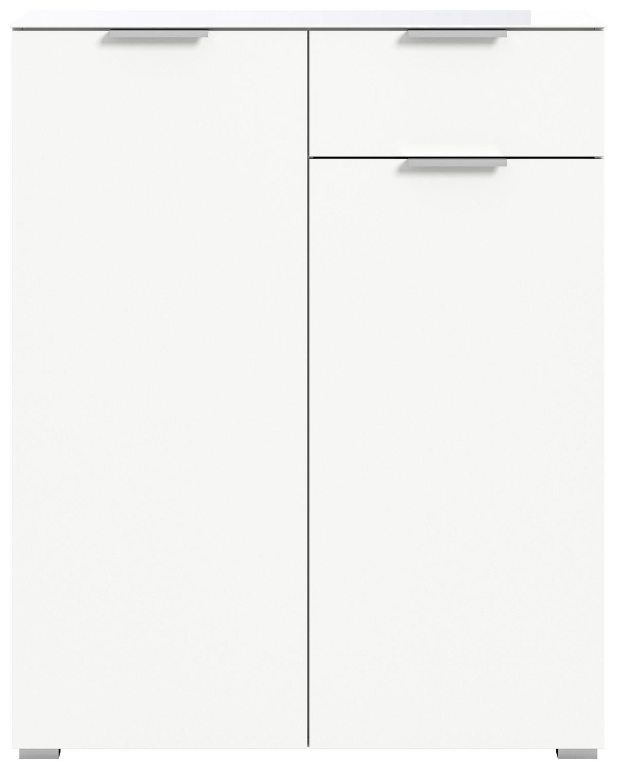 KOMMODE  in 90/112/40 cm  - Silberfarben/Weiß, Design, Glas/Holzwerkstoff (90/112/40cm) - Livetastic