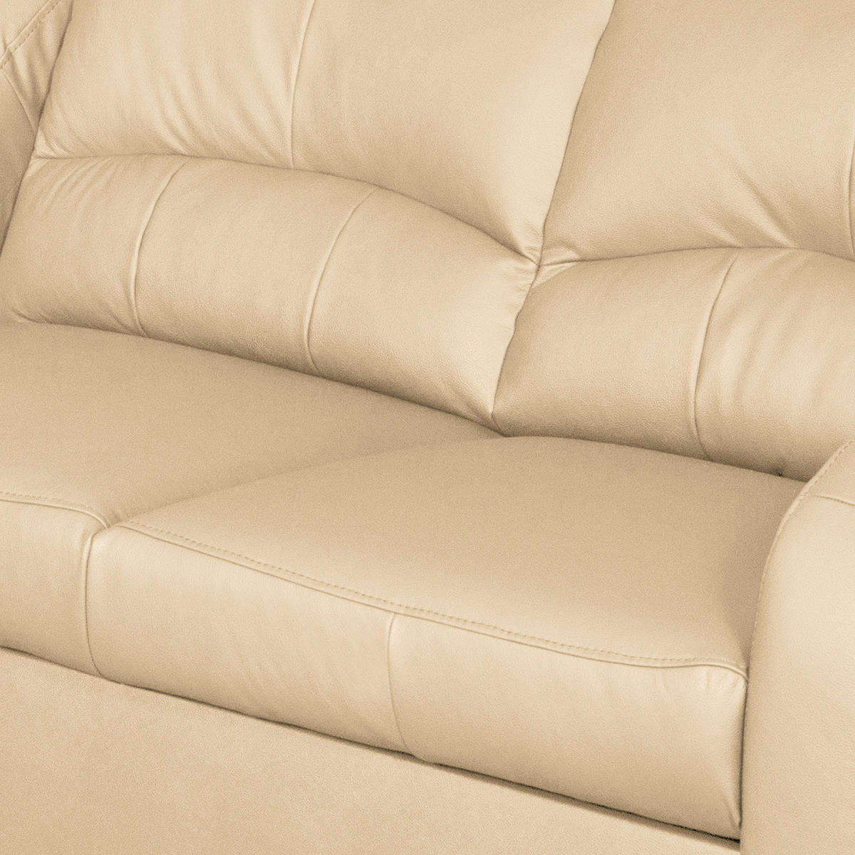 ECKSOFA in Lederlook Echtleder Beige  - Beige/Schwarz, Design, Leder/Kunststoff (168/227cm) - Livetastic