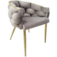 SADA STOLIČIEK S PODRÚČKAMI 2 kus - sivohnedá/zlatá, Modern, kov/textil (65/79/61cm) - MID.YOU