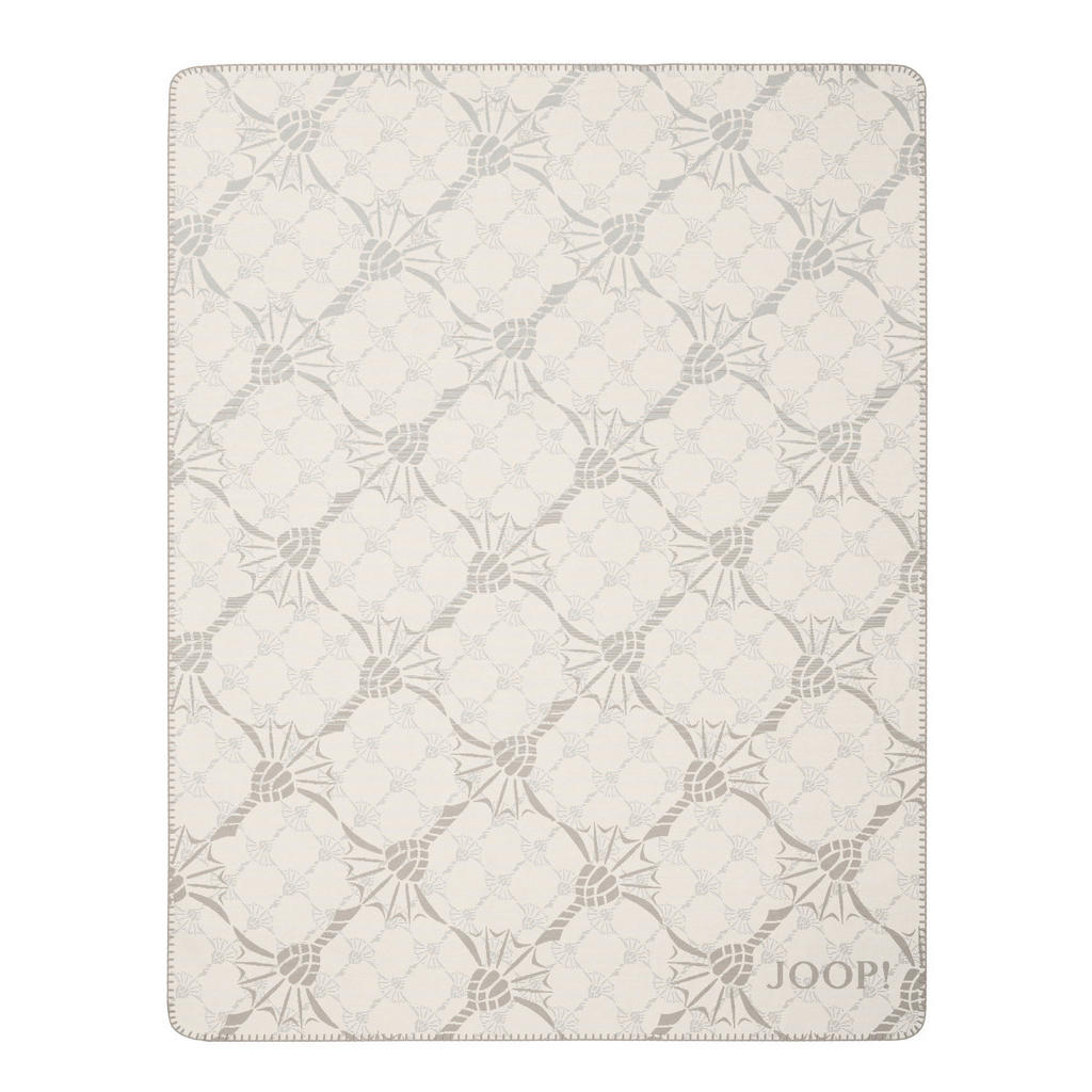 Thumbnail - Joop! Wohndecke Cornflower Double, Weiß, Hellgrau, Beige, Textil, Abstraktes, 150x200 cm, Made in Germany, Oeko-Tex® Sta...