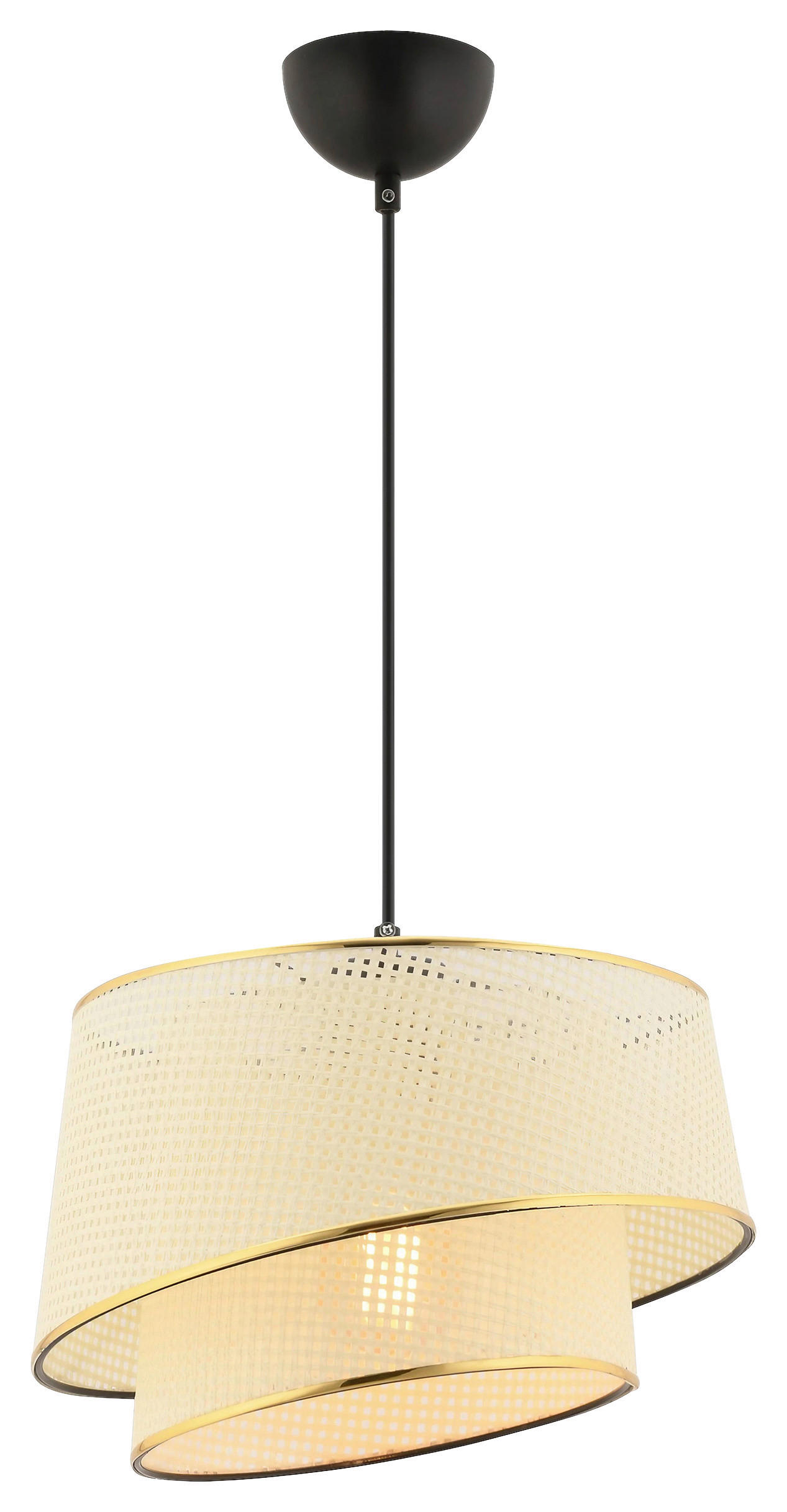 HÄNGELEUCHTE 32/65 cm   - Goldfarben/Weiß, Design, Textil/Metall (32/65cm) - P & B