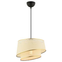 HÄNGELEUCHTE 32/65 cm   - Goldfarben/Weiß, Design, Textil/Metall (32/65cm) - P & B