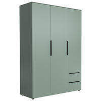 DREHTÜRENSCHRANK 3-türig Salbeigrün  - Salbeigrün/Schwarz, Design, Holzwerkstoff/Metall (150/212/55cm) - Lomoco