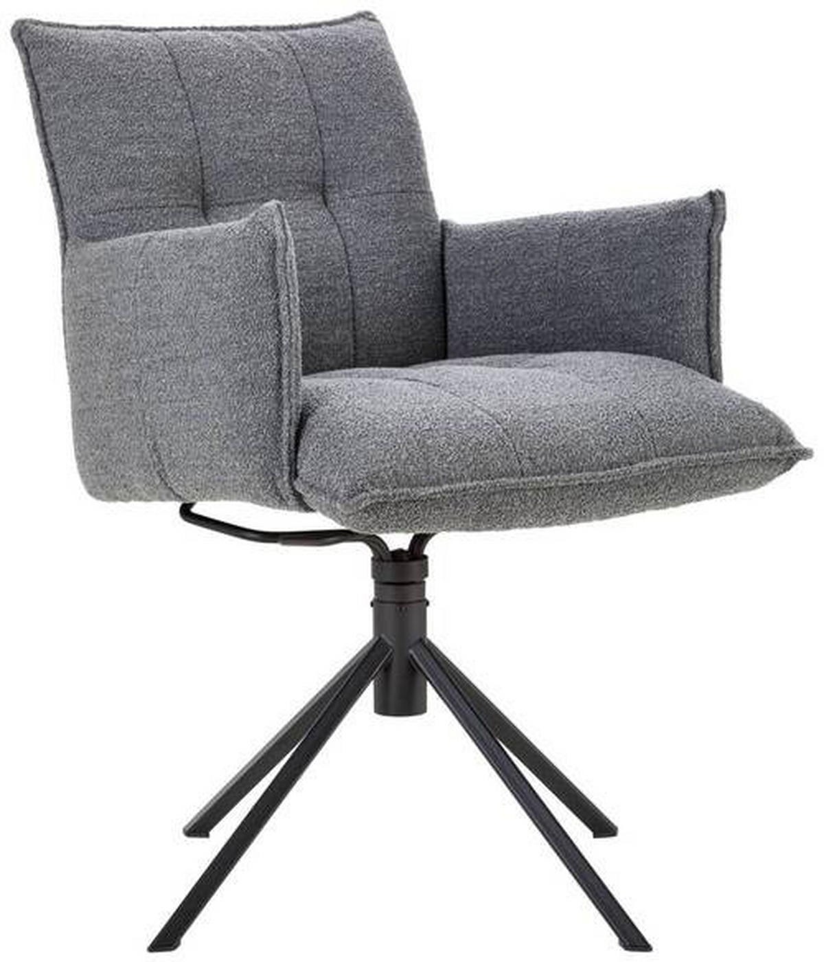 ARMLEHNSTUHL  in Webstoff  - Schwarz/Grau, Design, Textil/Metall (57/86/65cm) - Valnatura