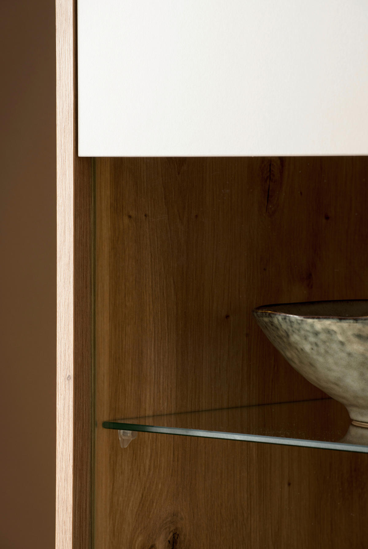 VITRINE  in Kaschmir, Eiche Artisan - Kaschmir/Eiche Artisan, Design, Glas/Holzwerkstoff (75/144/40cm) - MID.YOU