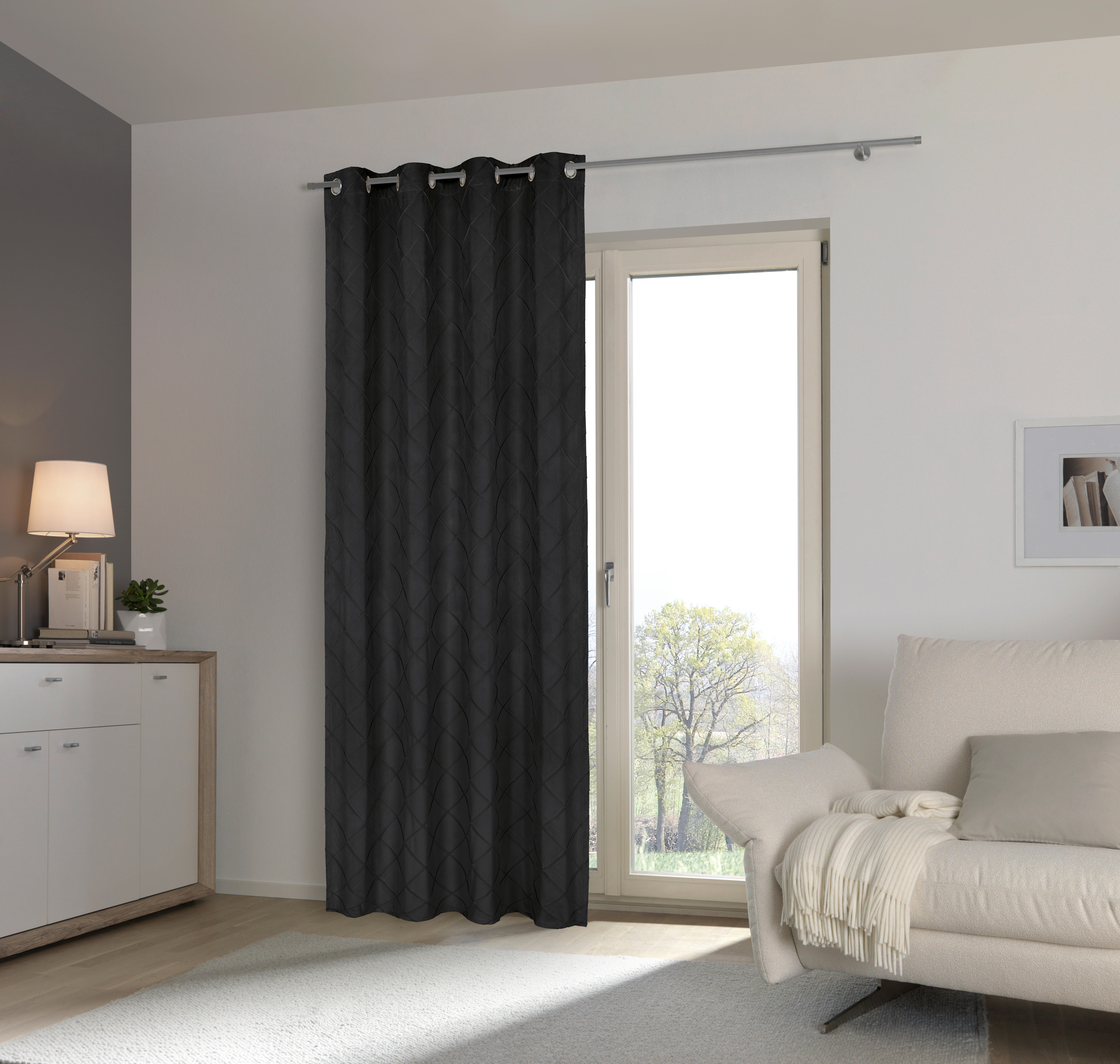 ÖLJETTLÄNGD ej transparent  - svart, Basics, textil (135/245cm) - Esposa