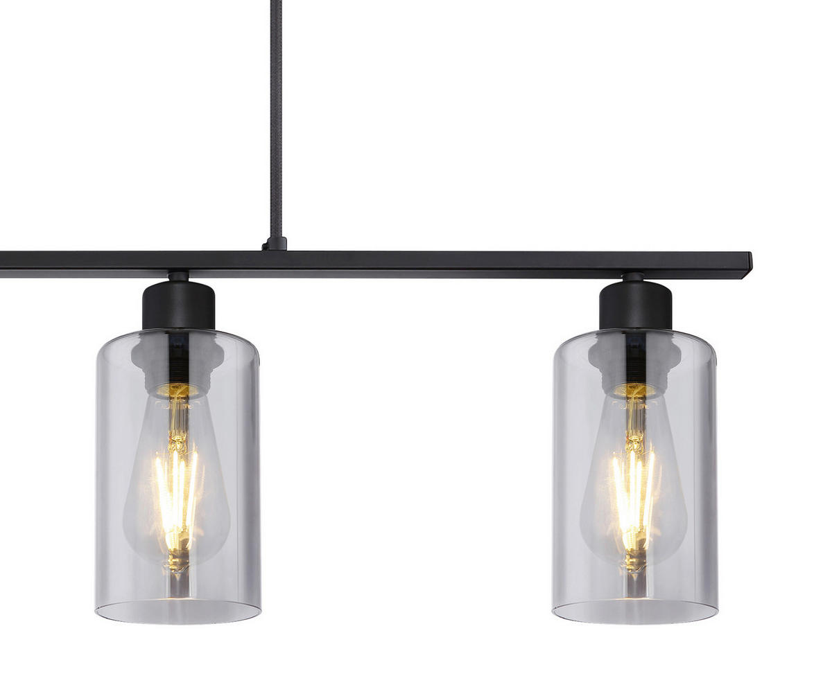 HÄNGELEUCHTE 98/10/120 cm    - Schwarz, Basics, Glas/Metall (98/10/120cm) - Globo