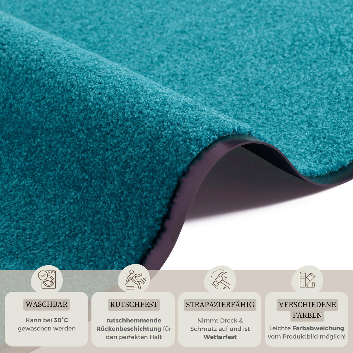 SCHMUTZFANGMATTE  40/60 cm  Petrol  - Petrol, Basics, Kunststoff/Textil (40/60cm)