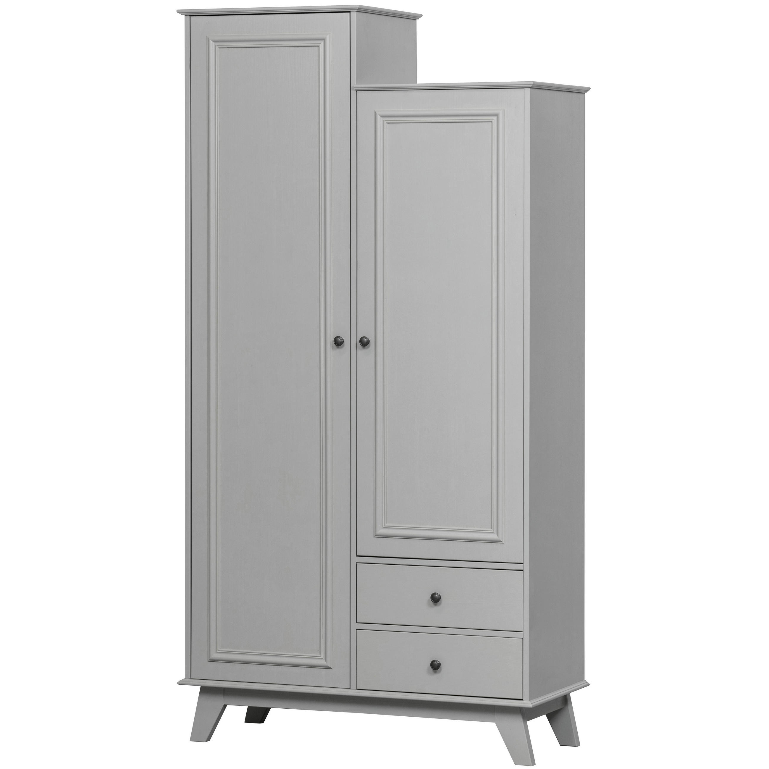 DREHTÜRENSCHRANK 98/190/41 cm,  in Grau, 2-türig  - Schwarz/Grau, Basics, Holz/Metall (98/190/41cm) - MID.YOU