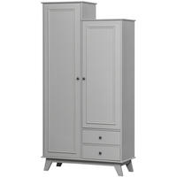 DREHTÜRENSCHRANK 98/190/41 cm,  in Grau, 2-türig  - Schwarz/Grau, Basics, Holz/Metall (98/190/41cm) - MID.YOU