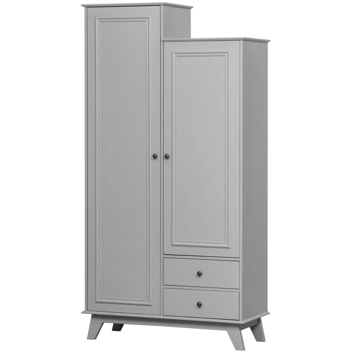 DREHTÜRENSCHRANK 98/190/41 cm,  in Grau, 2-türig  - Schwarz/Grau, Basics, Holz/Metall (98/190/41cm) - MID.YOU