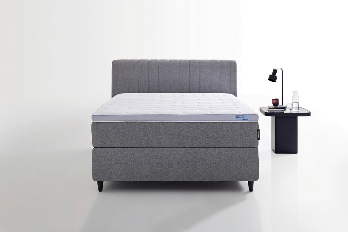 TOPPER 80/200 cm Höhe ca.  - Weiß/Grau, Basics, Textil (80/200cm) - Yatas