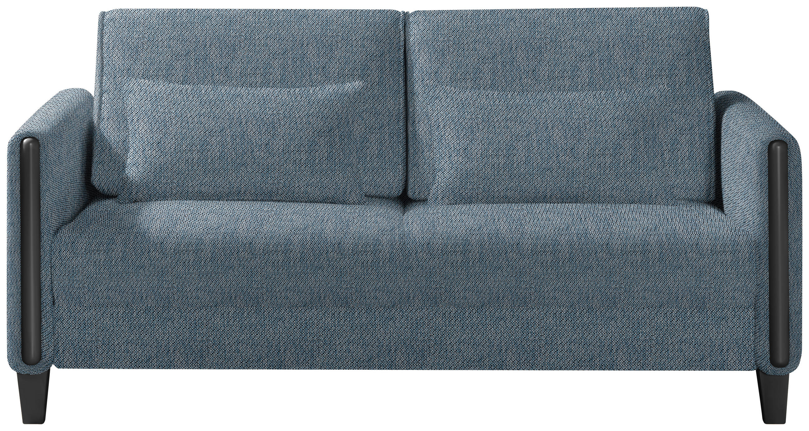 SCHLAFSOFA Webstoff Blau, Schwarz Fussart wählbar, Stoffauswahl, Rücken echt, Armteil links, Armteil rechts  - Blau/Schwarz, Design, Holz/Textil (174/88/104cm) - Niels Andersson