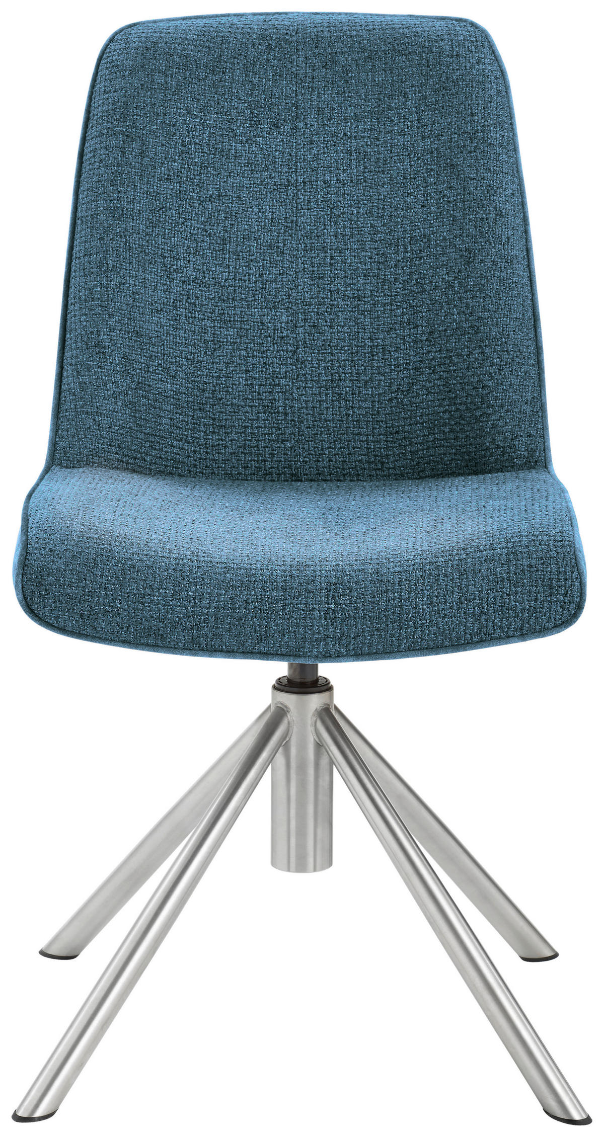 STUHL drehbar Flachgewebe Edelstahlfarben, Petrol  - Edelstahlfarben/Petrol, Design, Textil/Metall (49/88/64cm) - Novel