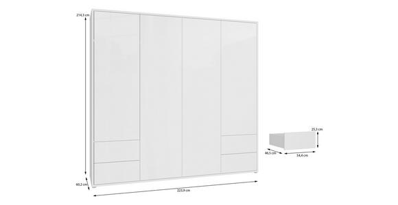 DREHTÜRENSCHRANK 224/214/60 cm,  in Weiß, Weiß Hochglanz, 4-türig  - Weiß Hochglanz/Weiß, Trend, Holzwerkstoff (224/214/60cm) - Carryhome