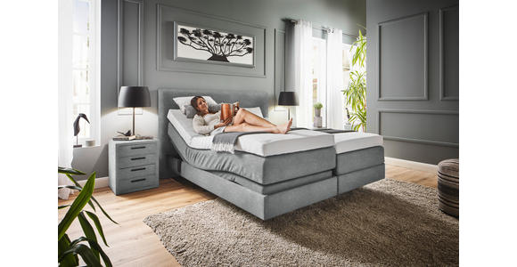 BOXSPRINGBETT 200/200 cm  in Grau  - Grau, KONVENTIONELL, Holz/Textil (200/200cm) - Dieter Knoll