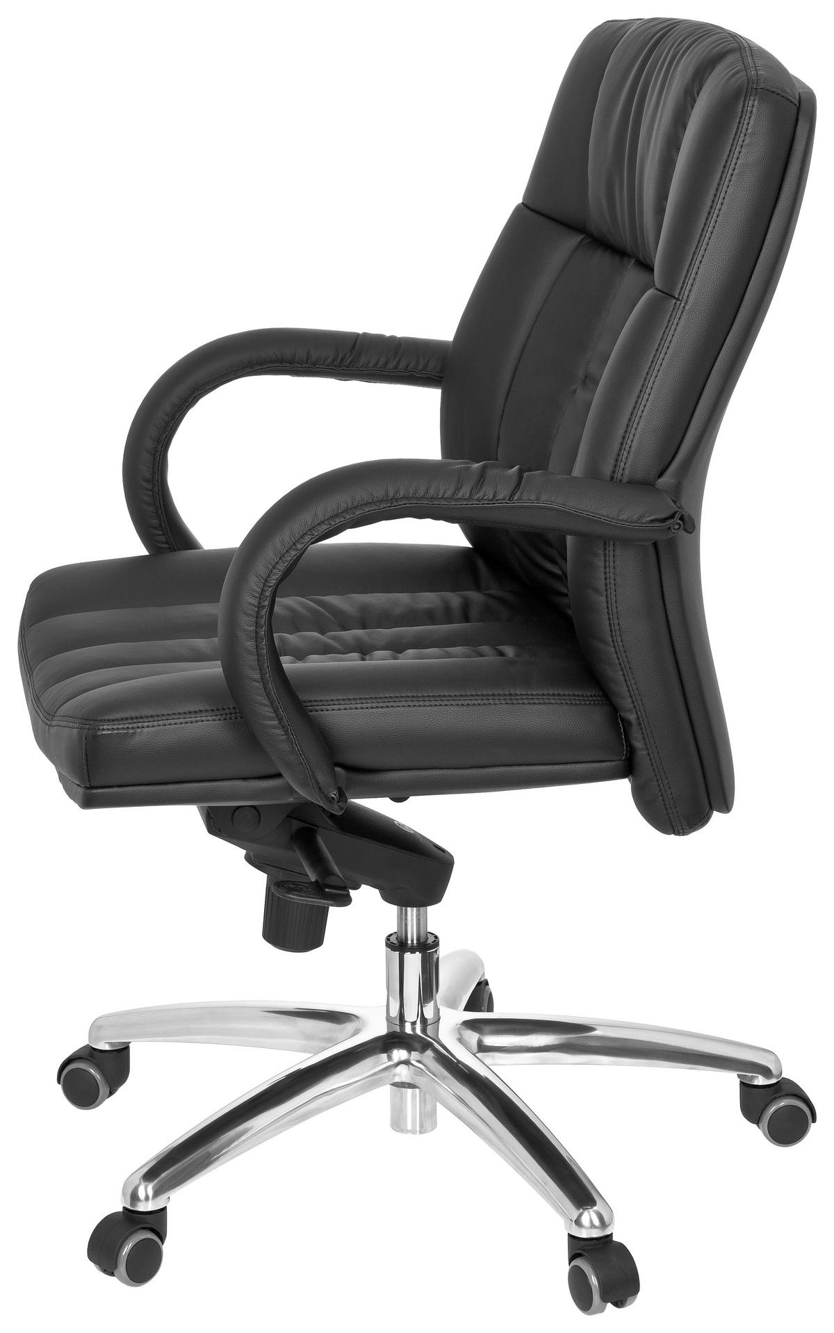 CHEFSESSEL  in Lederlook Schwarz  - Silberfarben/Schwarz, Basics, Kunststoff/Textil (62/113/59cm) - MID.YOU