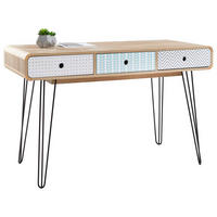 RADNI STO  siva, crna, bela, boja hrasta, svetlozelena   - siva/boja hrasta, Dizajnerski, metal/pločasti materijal (55/120/76cm) - Carryhome