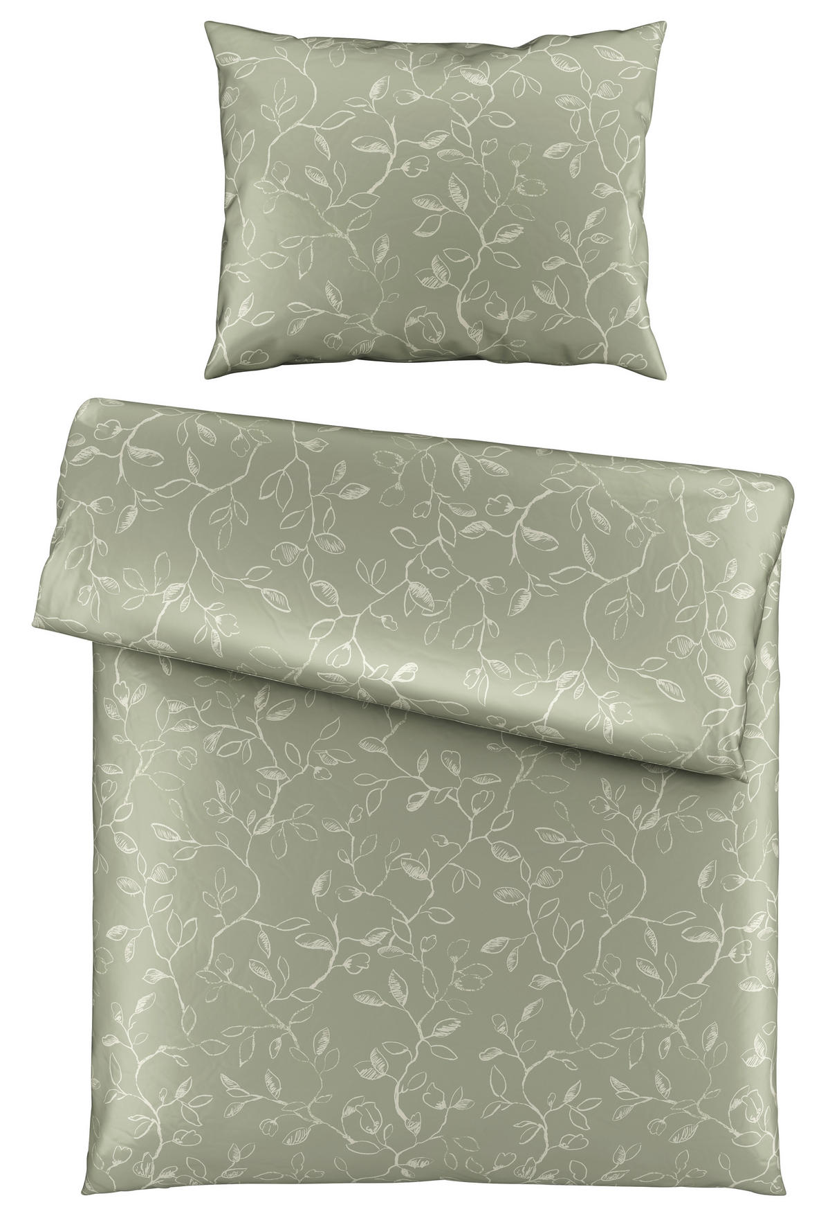 POVLEČENÍ, satén, zelená, 140/200 cm - zelená, Natur, textil (140/200cm) - Bio:Vio