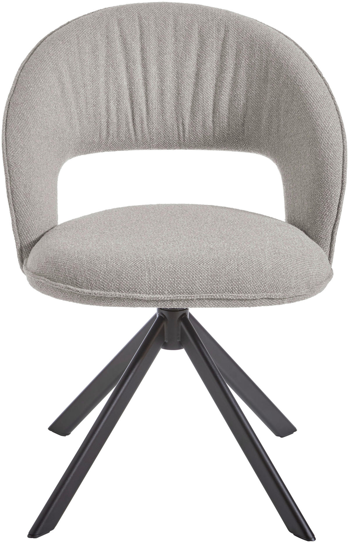 DREHSTUHL Bouclé Schwarz, Kaschmir  - Kaschmir/Schwarz, Basics, Textil/Metall (60/88,5/64cm) - Celina Home