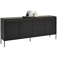 SIDEBOARD 192/82/40 cm  - svart, Design, trämaterial (192/82/40cm) - Hom`in