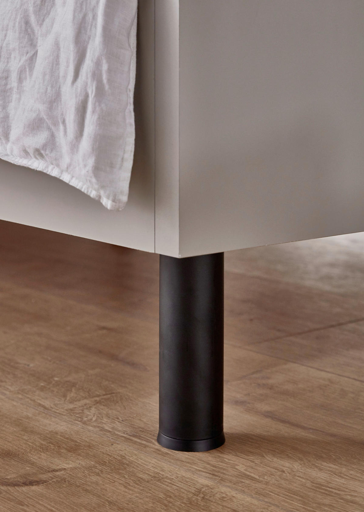ÁGY 180/200 cm  grafitszürke  - grafitszürke/fekete, Basics, faalapú anyag/textil (180/200cm) - Hom`in