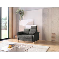 2-SITZER-SOFA in Flachgewebe Schwarz  - Eichefarben/Schwarz, KONVENTIONELL, Holz/Textil (149/89/89cm) - Sit & More