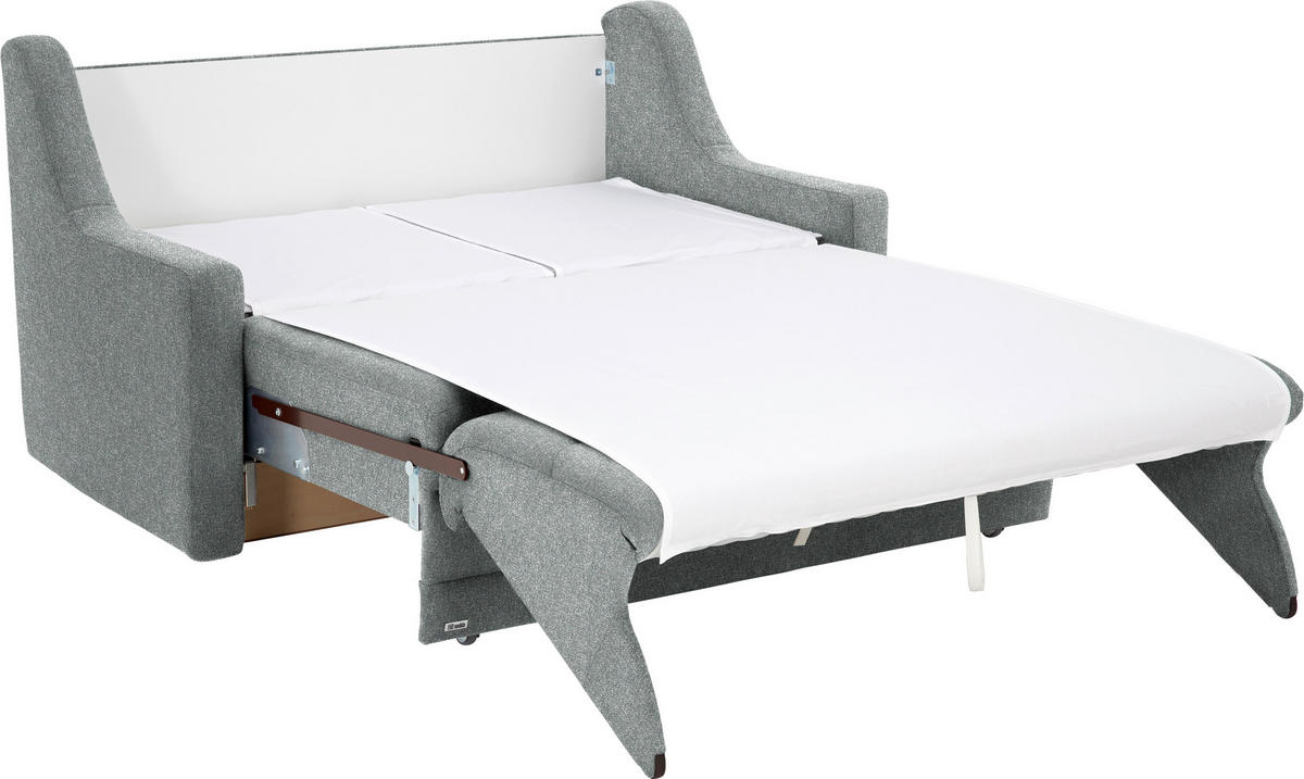 SCHLAFSOFA  in Mikrovelours Graugrün  - Schwarz/Graugrün, KONVENTIONELL, Kunststoff/Textil (152/88/91cm) - Sedda