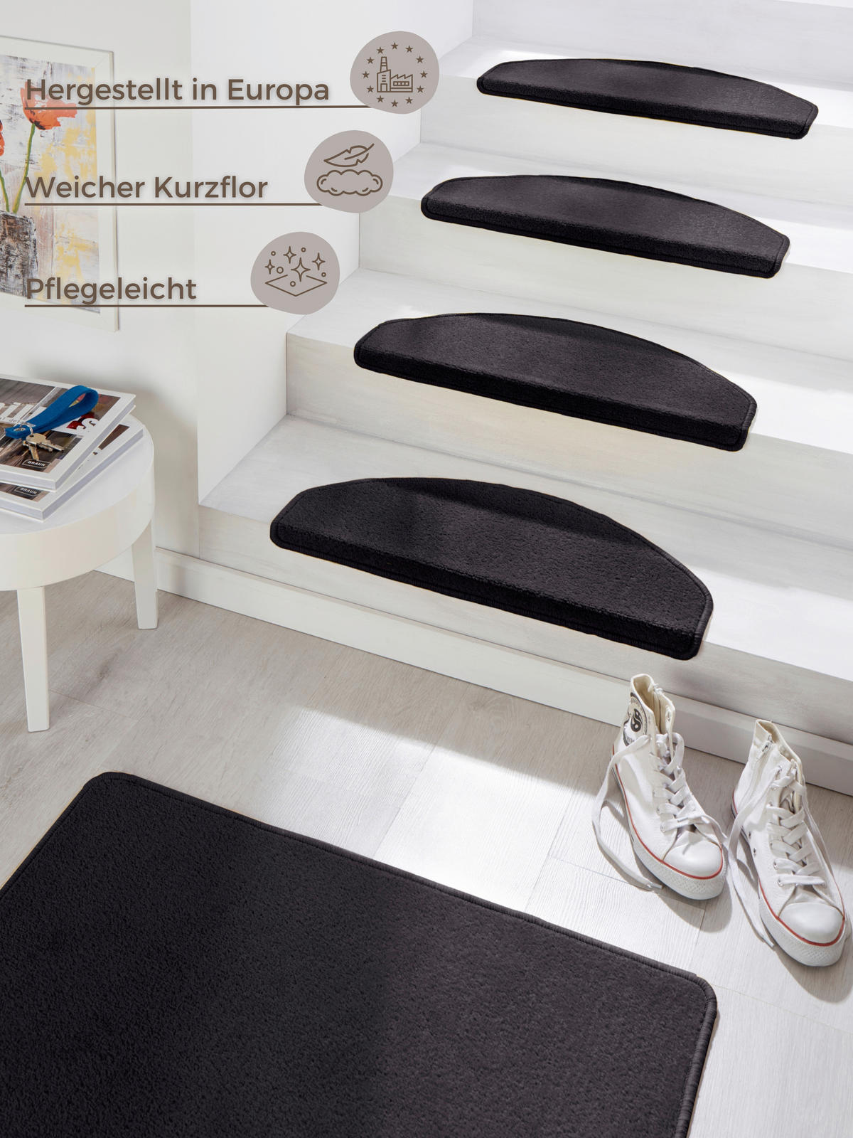 FUßMATTE   Schwarz  - Schwarz, Basics, Kunststoff (23/0,7/65cm) - Hanse Home