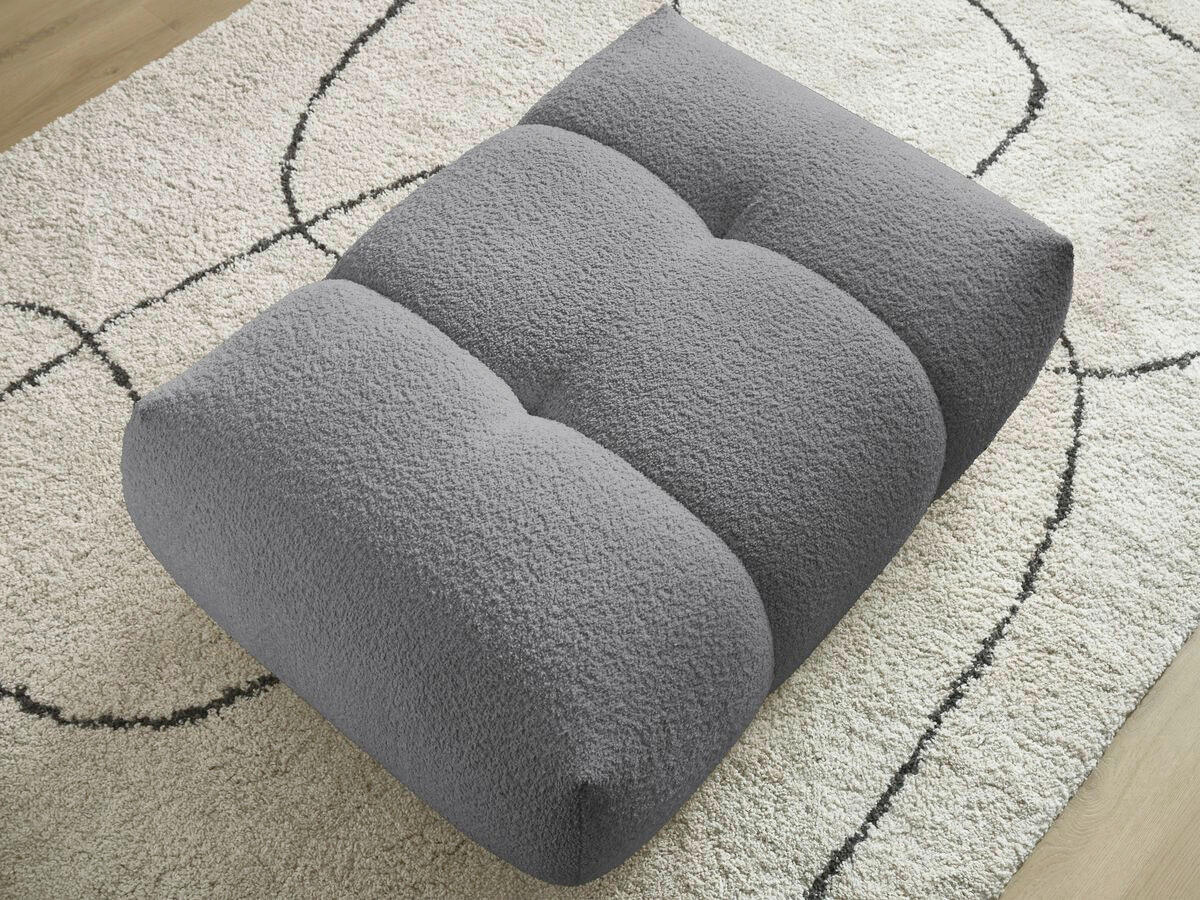 HOCKER FUJI  Bouclé Dunkelgrau  - Dunkelgrau/Schwarz, MODERN, Kunststoff/Textil (112/44/80cm)