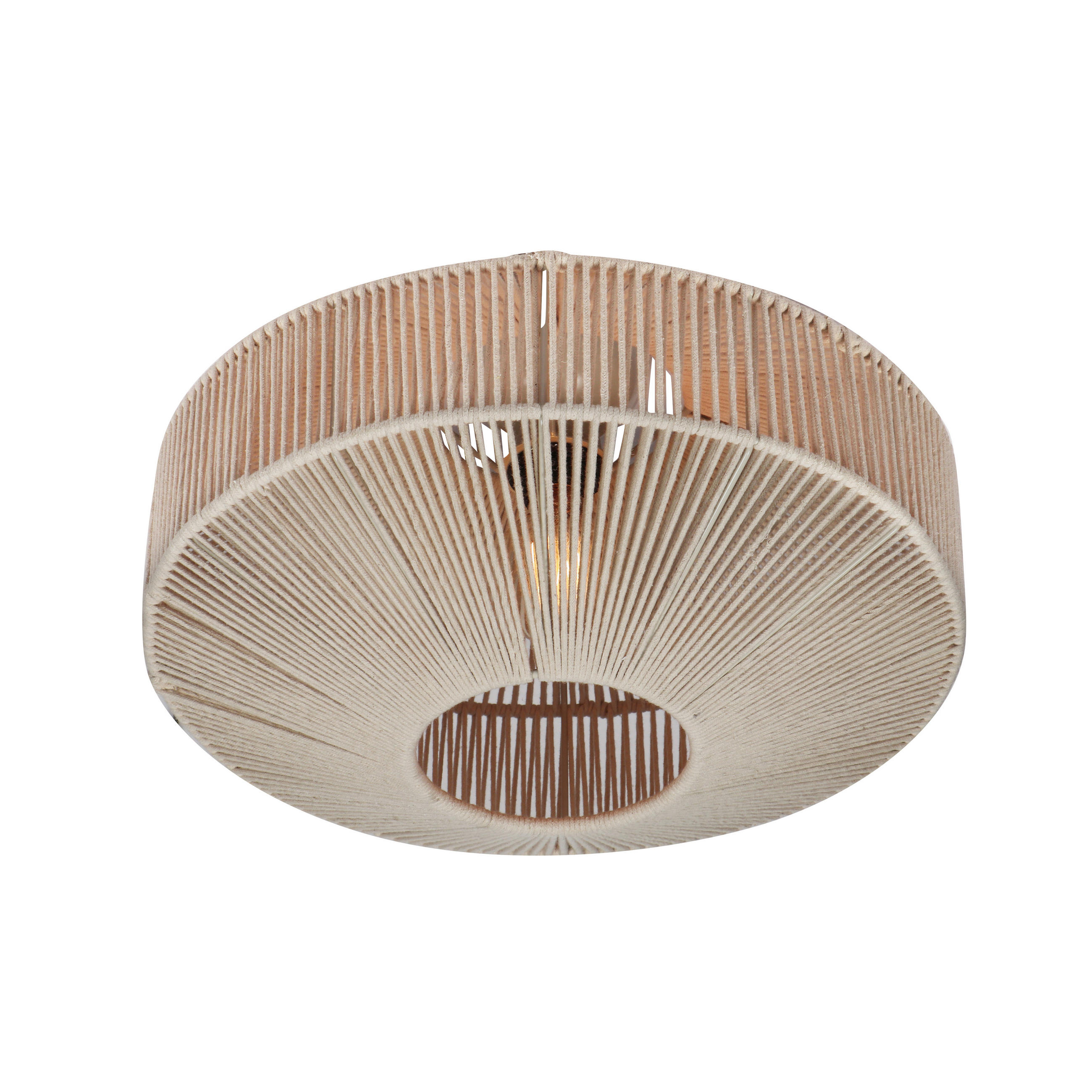 DECKENLEUCHTE 46/31 cm - Weiss/Beige, Natur, Textil/Metall (46/31cm) - Trio Leuchten
