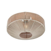 DECKENLEUCHTE  46/31 cm    - Weiss/Beige, Natur, Textil/Metall (46/31cm) - Trio Leuchten