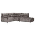 ECKSOFA Grau Flachgewebe  - Schwarz/Grau, MODERN, Kunststoff/Textil (235/275cm) - Landscape