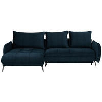 ECKSOFA Dunkelblau Flachgewebe  - Schwarz/Dunkelblau, LIFESTYLE, Textil/Metall (180/273cm) - Hom`in