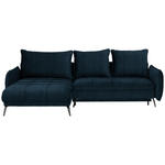 ECKSOFA Dunkelblau Flachgewebe  - Schwarz/Dunkelblau, LIFESTYLE, Textil/Metall (180/273cm) - Hom`in