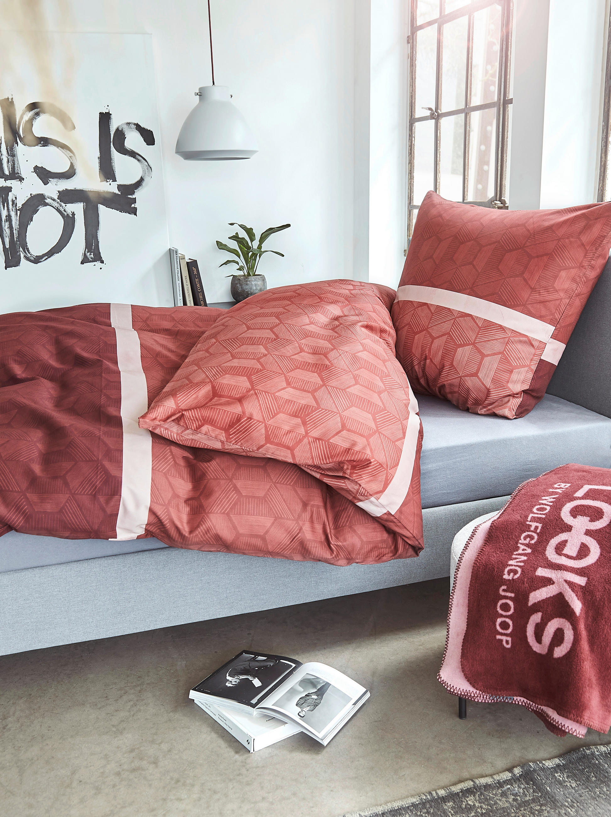 BETTWÄSCHE 5115 Satin Satin 140/200 cm  - Bordeaux/Rot, KONVENTIONELL, Textil (140/200cm) - LOOKS by W.Joop