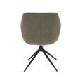 ARMLEHNSTUHL  Sitzfläche 360° drehbar, automatische Rückholfunktion Leinenoptik  - Schwarz/Grün, Design, Textil/Metall (64/84/61cm) - Novel