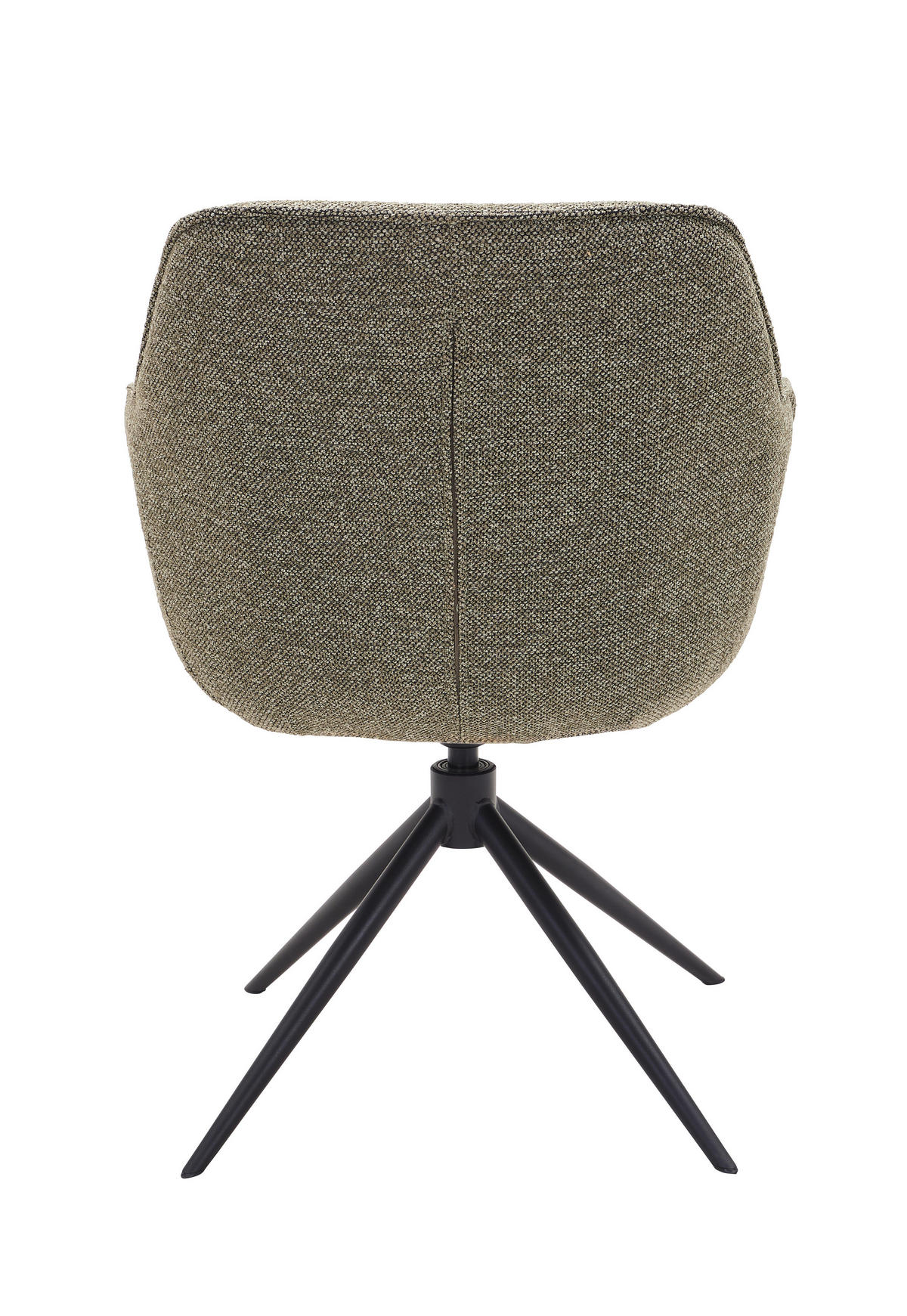 ARMLEHNSTUHL  Sitzfläche 360° drehbar, automatische Rückholfunktion Leinenoptik  - Schwarz/Grün, Design, Textil/Metall (64/84/61cm) - Novel