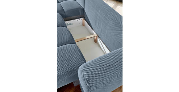 ECKSOFA  in Flachgewebe Blau  - Blau/Schwarz, KONVENTIONELL, Kunststoff/Textil (174/274cm) - Carryhome