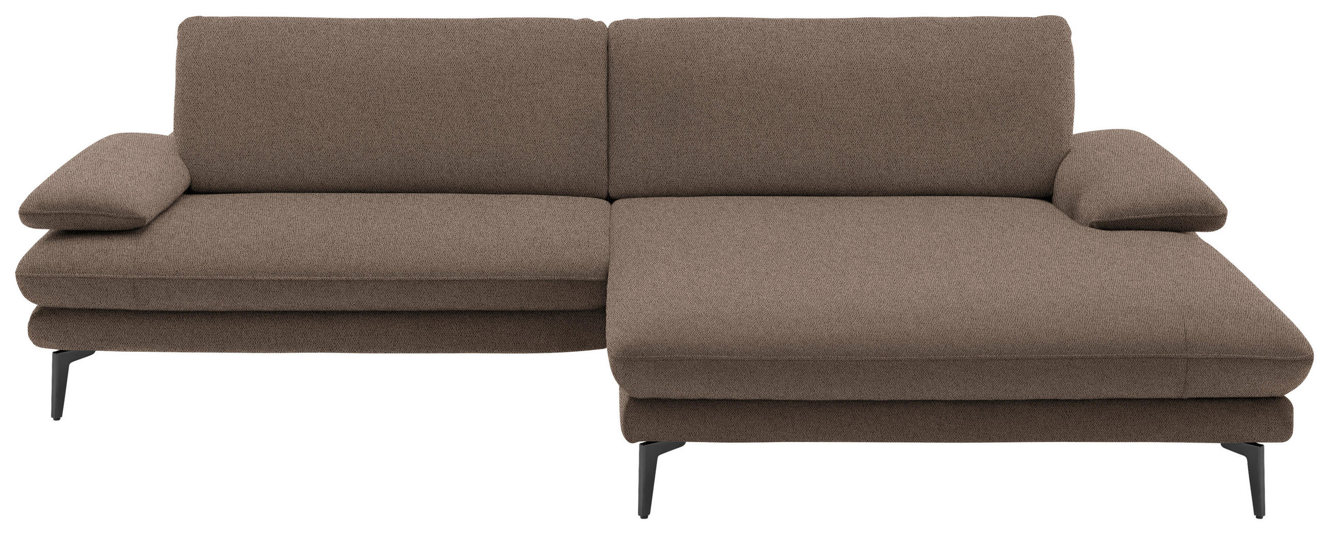 ECKSOFA Braun Webstoff  - Schwarz/Braun, Design, Textil/Metall (284/184cm) - Dieter Knoll
