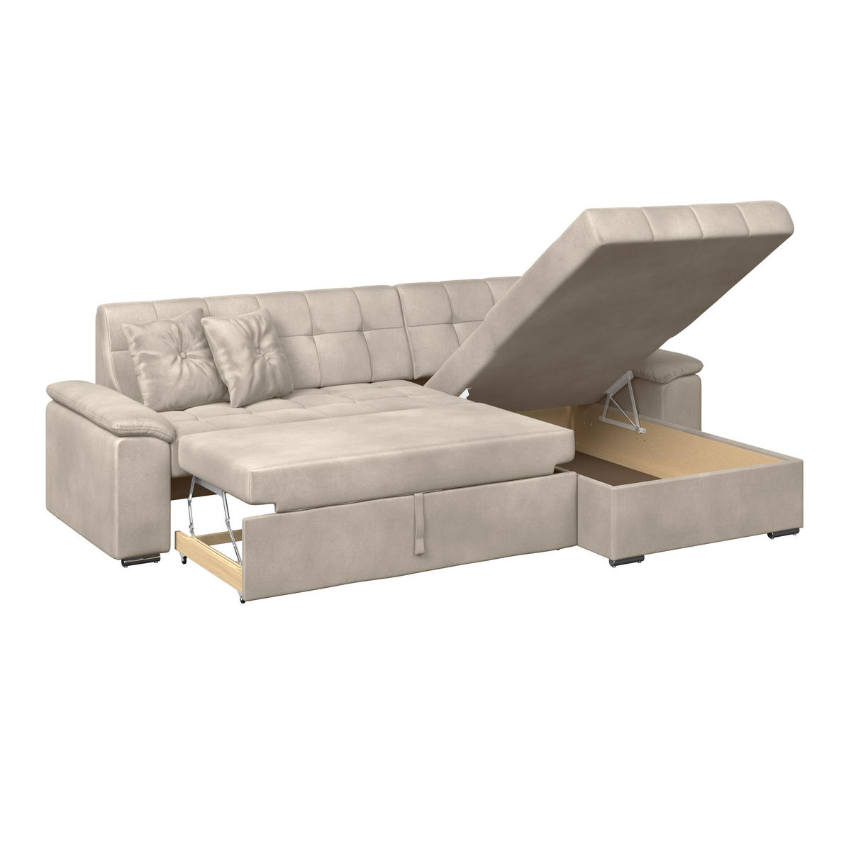 ECKSOFA Beige Zierkissen  - Beige, Trend, Textil (257/167cm) - Livetastic