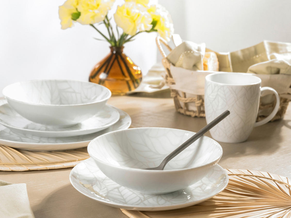 KOMBISERVICE Multicolor, Weiß 16-teilig  - Multicolor/Weiß, Basics, Keramik - Creatable