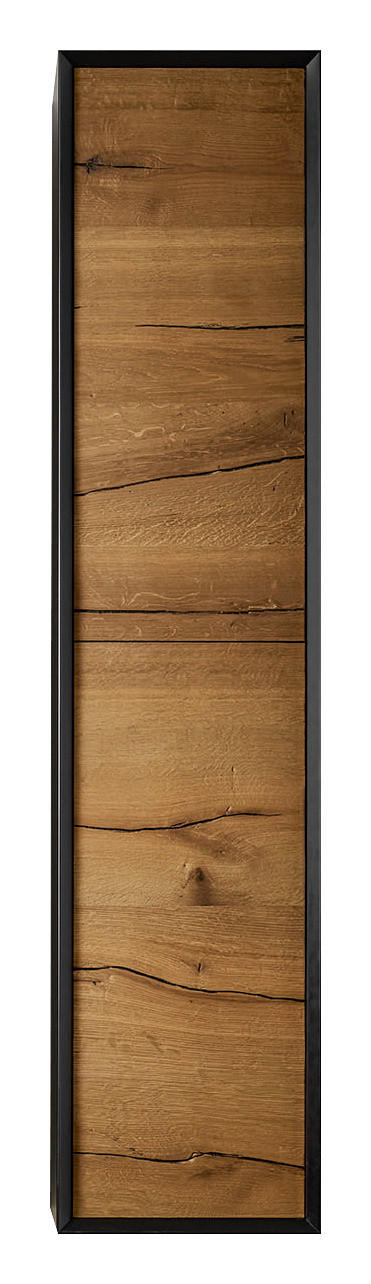 HOCHSCHRANK 35/160/35 cm  - Schwarz/Braun, Design, Glas/Holz (35/160/35cm) - Belluti